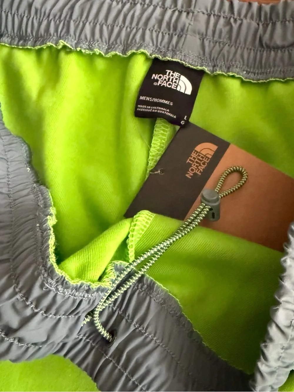 The North Face Neon Lime & Gray Drawstring Shorts